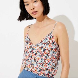 Loft floral ruffle detail tank